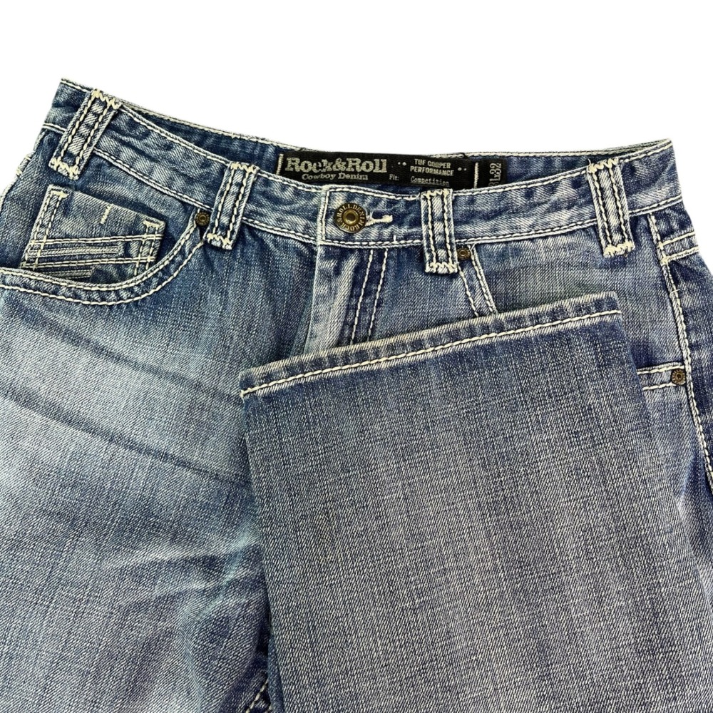 Rock & Roll Cowboy Tuf Cooper Performance Competition Jeans 31x32 Medium Wash
